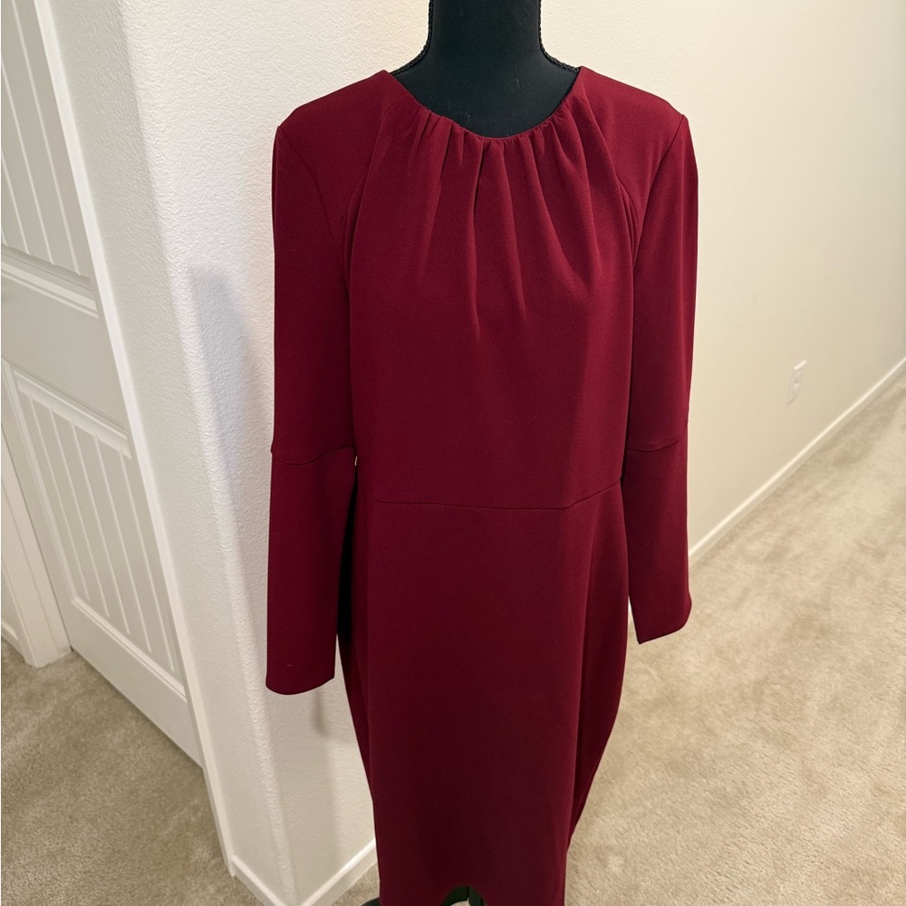 Calvin Klein Deep Red Long Sleeve Dress